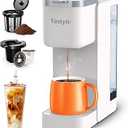 Tastyle Single Serve Coffee Maker for K Cup, Ground and Tea, Hot and Iced Coffee Machines with Bold Setting, 6 to 16 Oz Brew Sizes, Compact for Small Spaces, White (2.0 Version)