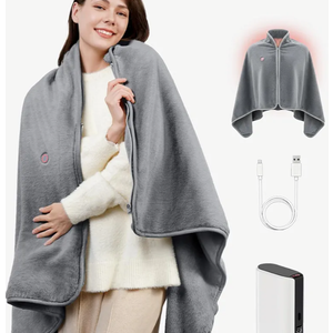 Battery Operated USB Heated Blanket – Cordless Rechargeable Throw with Portable Battery Pack, Far Infrared Heat, Ultra-Soft Faux Rabbit Fur for Home, Office, Travel, Camping