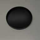 Round Wood Serving Tray, Solid Wooden Decorative Tray Non-Slip Tea Coffee Table Tray Snack Plate Food Meals Serving Tray with Raised Edges for Home Decor Kitchen Restaurant (8.2inch, Black)