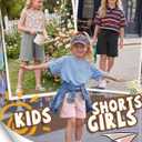3 Pack Girls' Bermuda Long Shorts 5-14Y | Bermuda Shorts, Athletic, Long Short, Drawstring, Sweatshorts Pocket, for Summer, Casual, for Girls, Kids, Teen, 5-14Y