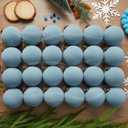24PCS Light Scented Velvet Christmas Balls Ornament Shatterproof Velvet Xmas Tree Baubles Hanging Pendant for Winter Party Holiday Home Gift Office Yard Decor(Dusty Blue,3.15'')