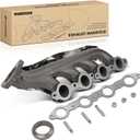 A-Premium Right Exhaust Manifold W/Gasket, Studs & Nuts & Heat Shield Compatible with Chevy, GMC & Cadillac - Silverado 1500 2500 3500, Express, Suburban, Tahoe, Avalanche,Sierra, Escalade & More