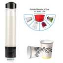 Water Cup Dispenser Pull Type 60-80 Cups Plastic Cup Dispenser (Black) 2 pcs