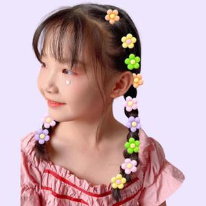 2 x Purple Mart's cute Kids Hair Ties, 50 Pieces assorted, Colorful, Small Soft Hair Bands, Character for toddler little girls, Cute clear pink plastic purse.