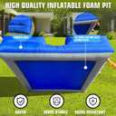 WARSUN Inflatable Ball Pit 10x10Ft with Built-in Blower Blue Foam Ball Pit for Hours of Fun Activities