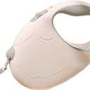 Retractable Dog Leash, 16ft Strong Nylon, 360 Tangle-Free, Dog Pattern for Small, Medium, and Large Dogs Up to 110 lbs (Pink)