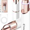 Facial Hair Remover for Women- 2-in-1 as Seen on TV Painless Face Shaver -Mini Hair Remover, Electric Razor Shaver Portable Bikini Epilator for Lips, Chin, Armpit, Peach Fuzz,Neck, Cheek