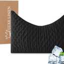 Luxe Linen Side Sleeper Pillows for Adults, Adjustable Shredded Memory Foam Bed Pillows for Neck and Shoulder Pain, Standard Black Cooling Curved Pillows with Washable Cover & Extra Foam Bag