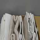 5 Pack Woven Storage Baskets for Shelves, Decorative Basket Organizer Storage Bins for Toys, Books, Clothes, Closet, Nursery, Bathroom  Cotton Rope Shelf Baskets for Organizing, Khaki & White