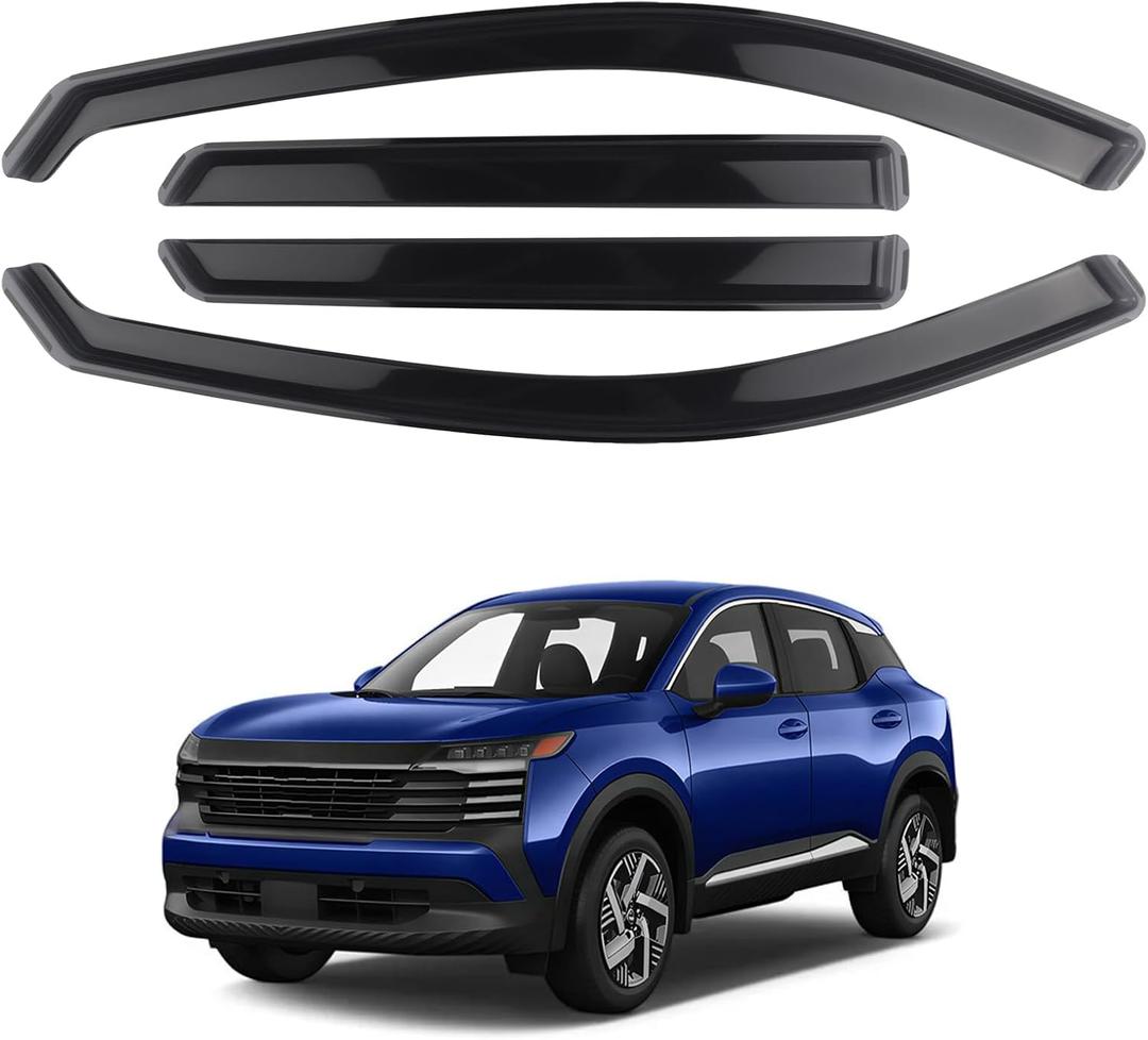 4 Pieces in-Channel Extra Durable Rain Guards Fit for 2025 2026 Nissan Kicks,Window Deflectors,Window Visors (Smoke Black)