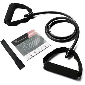 Resistance Bands with Handles, Single Resistance Bands, Exercise Bands with Handles, for Resistance Training, Physical Therapy, Home Workouts, Fitness, Pilates (Black-50lbs)
