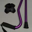 KINGGEAR F1 Walking Stick, Walking Cane for Women & Men, Self Standing Walkers for Seniors with Wrist Strap, Lightweight & Sturdy Offset EVA Handle and Large Quad Base (Purple)