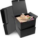 opaprain 10 Pack of 8x8x4 inch Black Gift Box with Lid, Recyclable Paper Suitable for Wedding, Festivals, Gifts, Graduation, Birthday