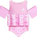 Gogokids Toddler Floaties, One Piece Swimsuit with Bulit-in Floatation and Arm Wings for Boys and Girls 20-50 lbs, Kids Swim Vest (4 - 5 Y, Pink)