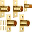 Pelopy 4 Pcs Inside Mount Curtain Rod Bracket 3/8" Bracket Set for 3/8" Rodding (Brass)