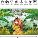 5 x 3ft A Little King is On The Way Backdrop for Baby Shower Party Supplies Jungle Safari Baby Shower Backdrop Lion Banner for Party Decorations (Green)