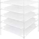 6 Layer Sweater Drying Rack Mesh Foldable,Stackable,White