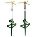 FANHAO 2 Pack Metal Lawn Sprinklers with Adjustable Telescoping Base, 3-Arm Water Sprinkler 360 Degree Rotation High-Rise Sprinkler for Large Area Coverage, Garden Watering Irrigation Sprinkler System