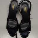 Susanny High Heels for Women Pointed Open Toe Strappy Chunky Block Heels Ankle Strap Stiletto Kitten Heeled Sandals Wedding Bridal Party Prom Sexy Dress Shoes (10, Black)