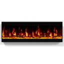 60 inch Electric Fireplace, 4.3" Ultra-Thin Electric Fireplace Inserts, Ultra-Narrow Frame, Wall Mounted and Recessed Fireplace, Log & Crystal, Touch Screen & Remote Control, 1500W