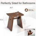 StrongTek Teak Shower Stool, 18-Inch Solid Teak Wood Bath Seat Bench for Bathroom, Spa & Home, Ergonomic Curved Seat, Water-Resistant, 350 lbs Capacity, Stable Structure & Smooth Finish, Dark Brown