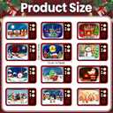 2 x Christmas Tree Ornaments Traditional Christmas Santa Scene TV Hanging Ornaments Xmas Vintage TV Wooden Cutouts Hanging Signs for Xmas Tree Winter Holiday Party Indoor Outdoor Decorations Supplies