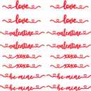 16 Pcs Valentine's Day Tabletop Wood Words Cutouts with XOXO, Love, Be Mine, Valentine Wooden Plate Letter Sign Decor Valentine Tabletop Centerpiece for Plates Table Decorations Presents