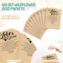 Spakon 100 Set Wedding Favors for Guests Let Love Grow Seed Packets Bulk Cards with Gift Bags for Wedding Bridal Shower Souvenirs Welcome Bag Stuffers