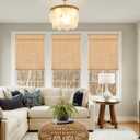 LazBlinds No Tools No Drill Cordless Bamboo Roman Shades, Light Filtering Window Treatment, Roll Up Bamboo Blinds for Window 38'' W x 64'' H, Brown