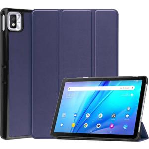 Compatible with TCL Tab 10s 9080G 10.1 inch Case, Tri-Fold Stand Ultra Slim Lightweight PU Leather Magnetic Cover Case with Stand for TCL Tab 10s Tablet Leather case (Navy Blue)