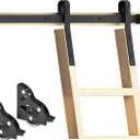 DIYHD 10FT Home Office Sliding Library Ladder Hardware,Bottom Wheel with Brake(No Ladder),MAX Load 300lbs (10FT track Kit)