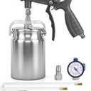 Undercoating Spray Gun with Suction Feed Cup, 360 & Straight Spray Hoses, for Truck Bed Liner Coating, Rubberized Undercoat, Rust Proofing (Gray)