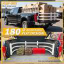 White Aluminium Truck Bed Extender, Pickup Tailgate Expansion, Fit for Ford F150 7+Titan 7+Sierra 3+Ram 1500/2500/3500, Compatible with All Rails, L55-62 x W24 x H18 (Includes Mounting Bracket)
