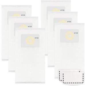 6 Pack Y08 Dust Bags Compatible with Intervac Wall Mounted Vacuum Models: H, F, RM, GH, and GF, with 2 Motor Filters, Part #Y08-5