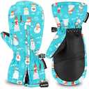 Andake Kids Mittens Toddler Mittens Kids Winter Gloves Warterproof Breathable Windproof Skiing Snowboarding for Boys Girls (YM (11-14 years), Blue)