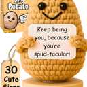 Tiny Potato - Positive Crochet with 30 Swappable Affirmation Cards | Small Gifts for Women, Teen Girls, BFF for Birthday, Mental Health Emotional Support, Christmas Stocking Stuffers, Just Because
