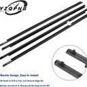 Weatherstrip Window Trim Compatible with Toyota Highlander 2008 2009 2010 Black Door Weather Stripps Molding Seal Belt Outside 4pcs