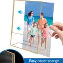 8x10 Gold Picture Frames, Clear Frameless Picture Frames, 6 Pack Acrylic Self Standing Photo Frames for Wedding Table Numbers, Restaurant Signs, Photos and Art Display