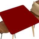 Waterproof Table Cloths for Square Table 60"x60", Wipeable Tablecloth Elastic for Indoor Outdoor Garden Picnic Party (Maroon)