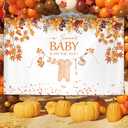 7x5ft Fall Baby Shower Backdrop A Sweet Baby is On The Way Photography Background Newborn Kids Maple Leaf Baby Shower Party Decorations Autumn Leaves Banner Supplies Photo Booth Props