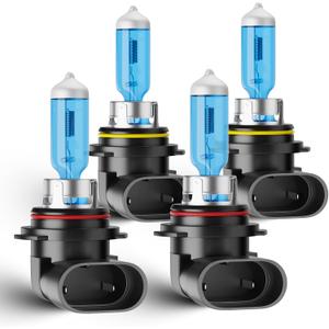 Headlight Bulbs For Honda Civic Sedan 2004 2005 2006 2007 2008 2009 2010 2011 2012 2013 2014 2015 Halogen Bulb, 9005 High Beam 9006 Low Beam Headlamp Lights, 6000K White 200% Brightness, 4P