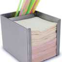 Stainless Steel Bar Caddy Holder with 2 Compartments for Napkins, Accessories