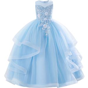 IDOPIP Sequin Flower Girl Dress for Wedding Pageant Tulle Ball Gown Prom Kids Princess Birthday Party Bridesmaid Maxi Dresses 11-12Y