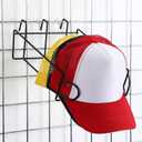 Yaocom 4 Pcs Gridwall Hat Display Rack, Metal Wire Retail Display Shelves Gridwall Organizer Accessories for Grid Panel Displaying Baseball Hats for Home Commercial, Black