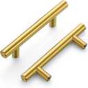Ravinte 5 Pack | 5'' Cabinet Pulls Brushed Brass Stainless Steel Kitchen Drawer Pulls Cupboard Pulls Cabinet Handles 5Length with 3 Hole Center