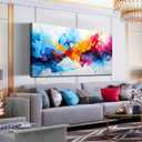 Alsingbago Colorful Abstract Canvas Wall Art for Living Room Bedroom Home Office Modern Wall Decor Blue Orange Pink Gray Abstract Picture Ready to Hang Size 30x60