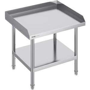 VEVOR Stainless Steel Equipment Grill Stand, 24 x 28 x 24 Inches Stainless Tables with Adjustable Storage Undershelf, Equipment Stand Grill Table for Hotel, Home, Restaurant Kitchen