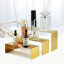 Bag Display Stand Set 3, Gold Purse Display ,Stainless Steel Heavy Duty Handbag Display Stand Shoe Rack For Wallets, Bags, Shoes, Perfume, Jewelry Boutique & Retail Countertop Display
