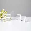 6Pcs Clear Acrylic Cube Display Risers Stands, Square Polished Acrylic Photo Props, Transparent Solid Acrylic Display Blocks for Action Figures Collection Jewelry Cosmetic Boutique Crafts