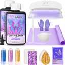 HeyClear UV Resin Kit with Light -200g Crystal Clear, Hard Resina UV Light Fast Curing UV Glue for Beginners Crafting, Molds Jewelry Making, DIY Craft Decorations